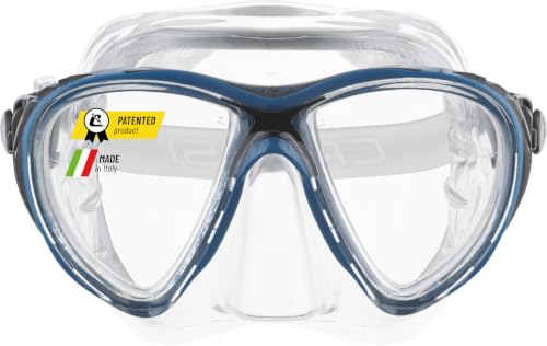 Cressi Big Eyes Evolution Crystal Diving Mask - Black/Blue, Wide Field of View