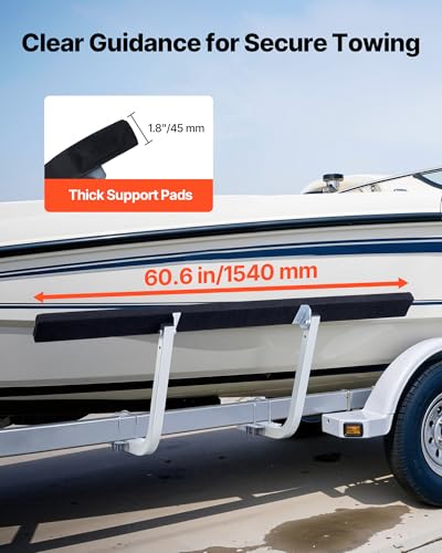VEVOR 60-Inch Adjustable Boat Trailer Guide Poles with π Shape - Heavy-Duty Steel, Galvanized, Non-Slip Pads, 2-Pack for Ski, Fishing & Sailboats