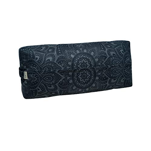 Mandala Charcoal Yoga Bolster - Eco-Friendly Supportive Cushion for Yoga & Meditation