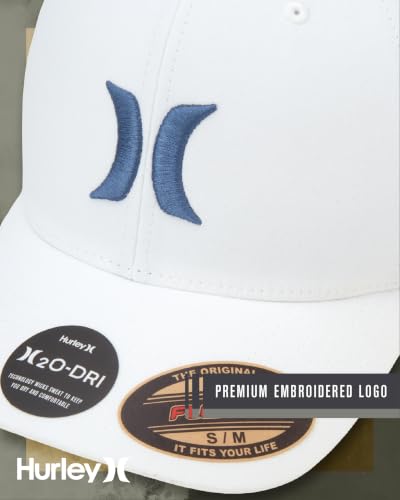 Hurley Men's Fitted Baseball Cap - One & Only Flexfit Summit White S-M