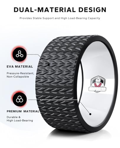 Black Yoga Wheel Set with Exercise Ball for Back Pain Relief & Stretching