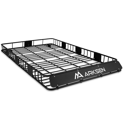 ARKSEN 84x50x6 Inch Extra Wide Roof Rack Cargo Basket with Extension - Heavy-Duty Steel