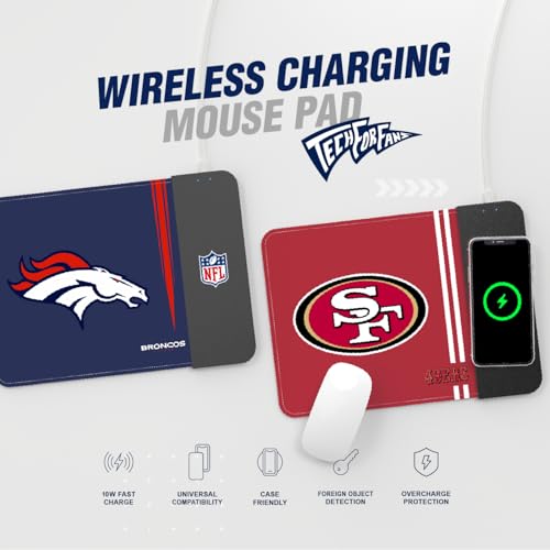 LSU Tigers Wireless Charging Mouse Pad - 1.6L x 3.9W Inches, Team Color