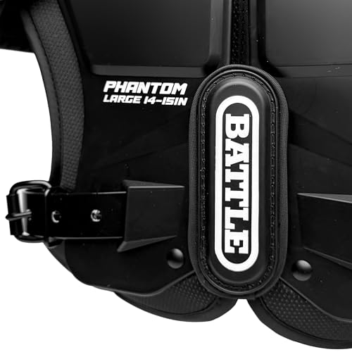 Battle Youth Medium Black Phantom Football Shoulder Pads - Impact Protection