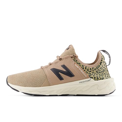 New Balance Women's Fresh Foam X Cruz Artisan V3 Flat Taupe Black Sneakers - Comfortable Stylish Shoe