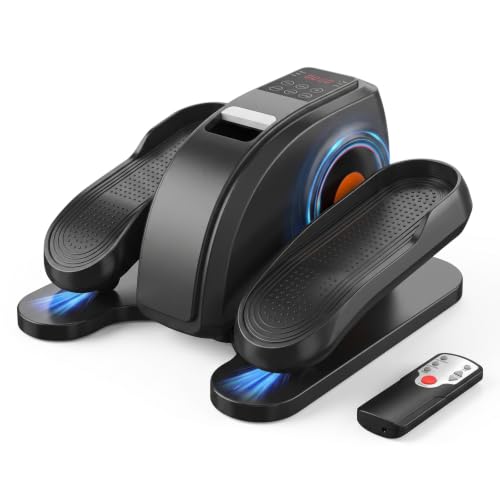 NEWBULIG Black Under Desk Elliptical Machine with Remote, 12 Speeds, Reverse & Forward