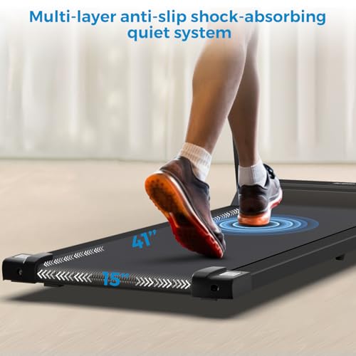 AoraPulse Black Portable Foldable Treadmill for Home & Office Exercise - 300 lbs Capacity