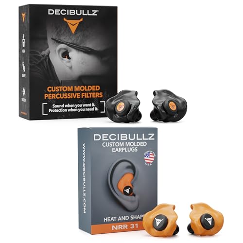 Custom Moldable Earplugs with Percussive Sound Filters - Hearing Protection for Shooting & Hunting