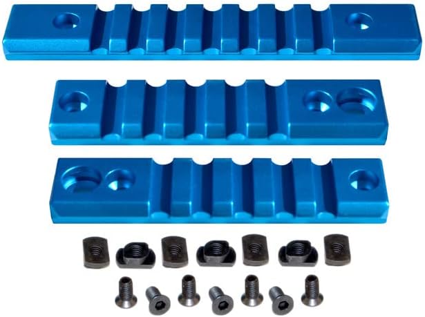 PRESMA Picatinny Rail Section Kit - M-LOK to Picatinny Adapter | 3-Piece Set in Blue