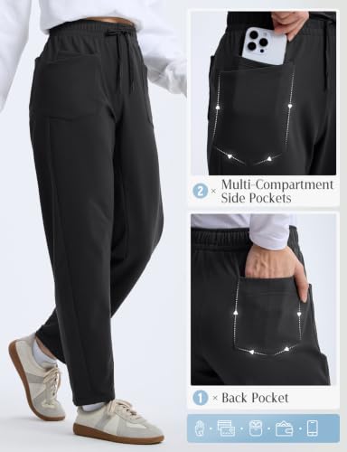 Baleaf Women's Fleece-Lined Thermal Winter Pants - Medium Black