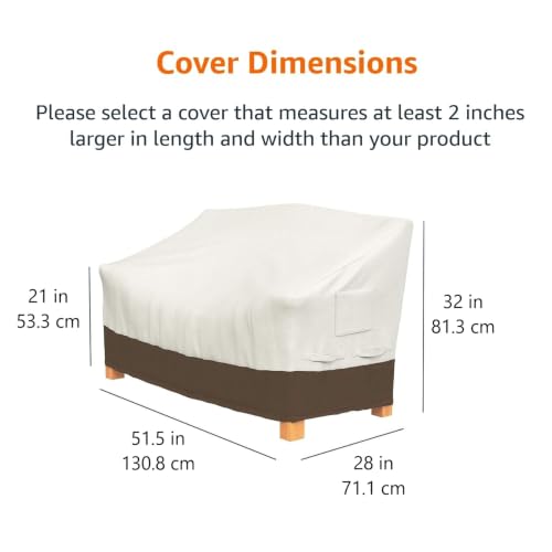 Outdoor Furniture Cover 2-Seater Patio Couch Waterproof UV Resistant Beige