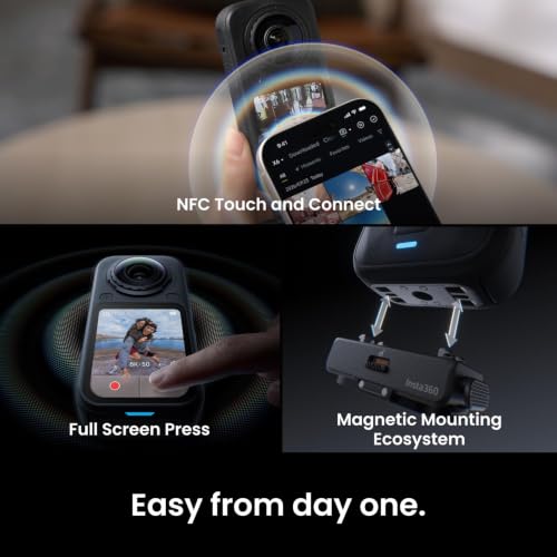 Insta360 X6 8K 360 Action Camera Bundle with Waterproof Design & Accessories