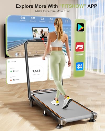 Foldable Walking Pad Treadmill with 12% Incline, 3.5HP Low Noise, Handle Bar, Silver