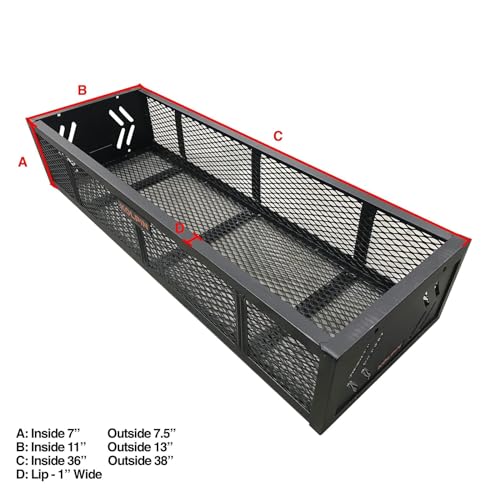 Kolpin ATV Front Rack Gear Basket - Black, 38 Inch Storage for UTV & Off-Road Vehicles