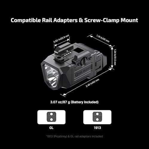 OLIGHT PL X Compact Tactical Flashlight Matte Black USB-C Rechargeable