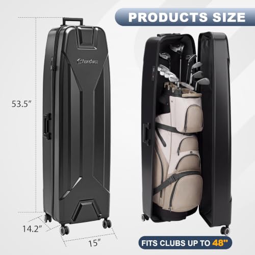 Sturdum Hard Golf Travel Case with TSA Lock & 360° Wheels - Impact-Resistant