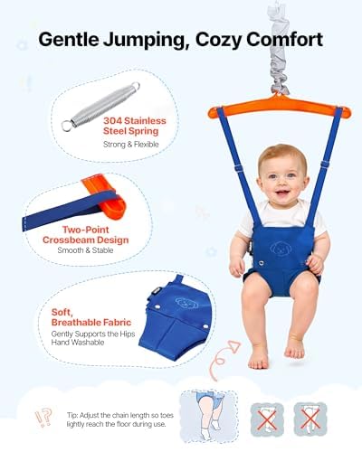 Toddler Swing and Jumper Set with Foldable A-Frame - Orange & Blue Variation