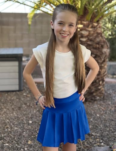 Girls Tennis Skirts with Pockets - Kids Athletic Pleated Golf Skorts