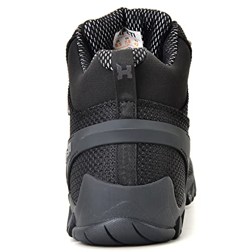 Men's Hiking Boots - XPETI TERRA Mid Waterproof Outdoor Footwear Black 10