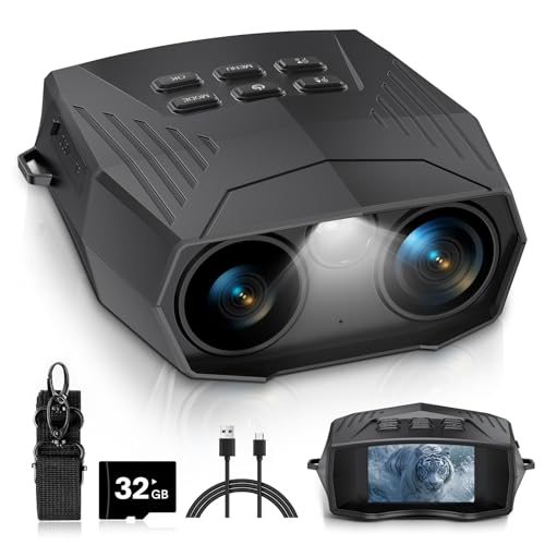 Vtiisamao Night Vision Goggles 10X Digital Zoom Infrared Binoculars with 3'' Screen