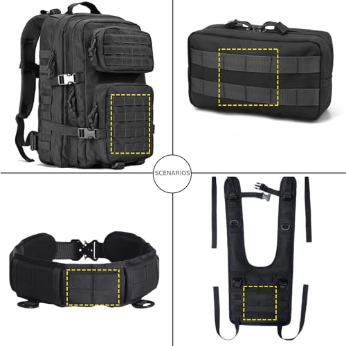 Black 4-Inch Molle Webbing Straps Tactical Attachment Clips