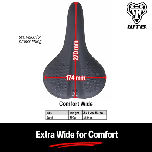 WTB Comfort Bike Saddle - Extra Wide, Plush Padding, Contoured Shape