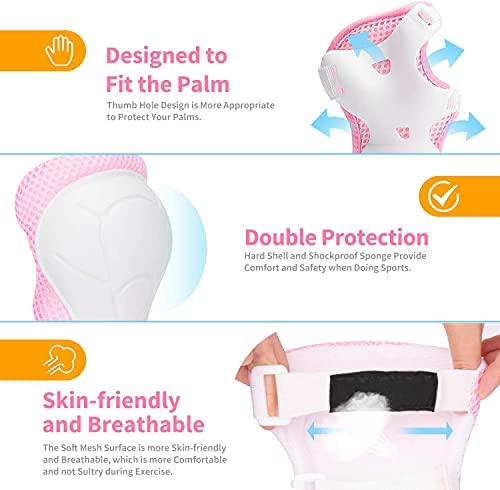 Kids/Youth Knee Pad Elbow Wrist Pads Guards Protective Gear Set, for Roller Skates,Cycling Bike,Skateboard,Inline Skatings ,Scooter Riding ,and Other Outdoor Sports Activities