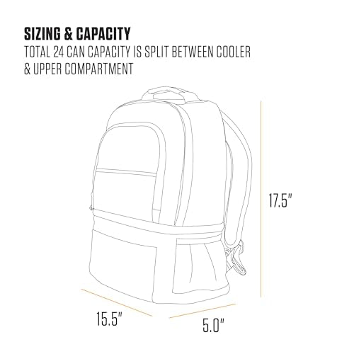Carhartt Insulated 24 Can Two Compartment Cooler Backpack - Brown, One Size