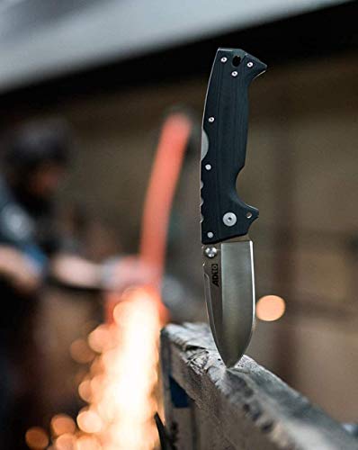 Black Drop Point Folding Knife - Tactical 3.5" S35VN Steel Blade & G-10 Handle