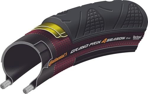 Continental Grand Prix 4-Season Road Bike Tire 700x25 Black - All-Weather Duraskin & Vectran