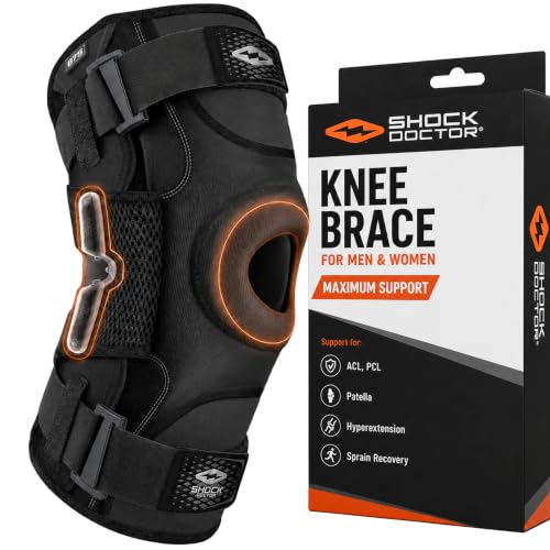 Shock Doctor Hinged Knee Brace for Men & Women Black XL - Support & Stability