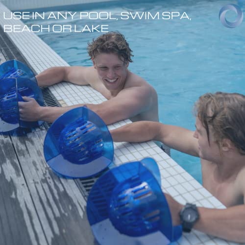 High Resistance Total Body Water Exercise Weights Set with Fins - Blue