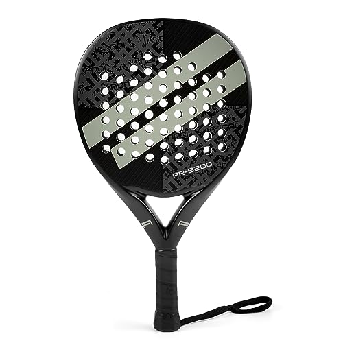 Gray Carbon Fiber Padel Racket with EVA Memory Foam Core Lightweight