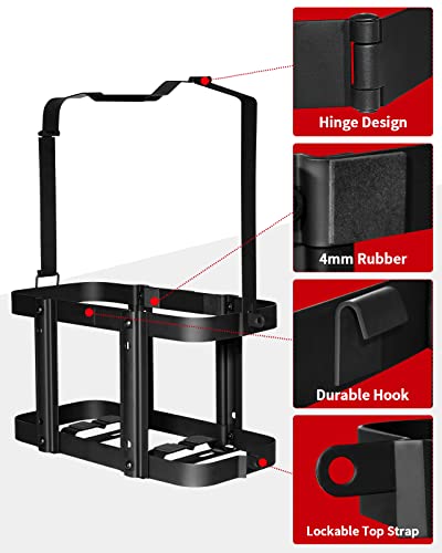 Racewill 2 Pack Black Lockable 5 Gallon Jerry Can Mounting Holders for Gas Cans