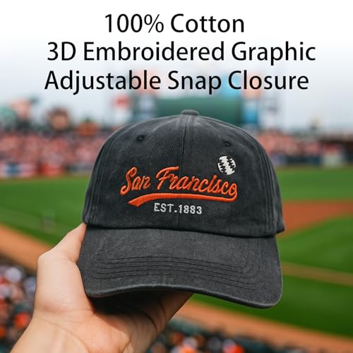 Vintage Embroidered Cap Hat for Men Women Teenagers - San Francisco Style