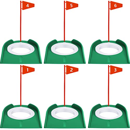 Sotiff 3 Pcs Golf Putting Practice Cup Hole Training Aids Golf Accessories Training Putters with Plastic Flag for Adult Office Garage Yard Indoor Outdoor Practice (Red)