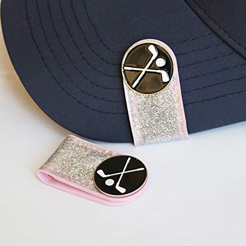 Glittering PVC Golf Hat Clip with Ball Marker - 2 Hat Clips & Markers, Variation of 2 Hat Clip 4 Ball Markers