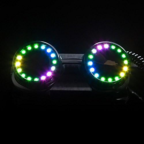 Programmable LED Goggles Pixel Pro - 350 Modes, USB Rechargeable, Light Up Rave Goggles for EDM Festivals