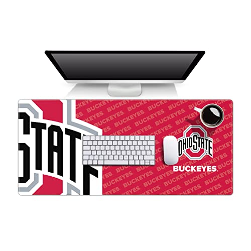 NCAA Ohio State Buckeyes Desk Pad - Official Team Logo & Colors, Large Mouse & Keyboard Mat