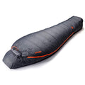 ZOOOBELIVES 10°C Down Sleeping Bag for Adults, Gray R Side Zipper, 4-Season Warm Mummy Bag