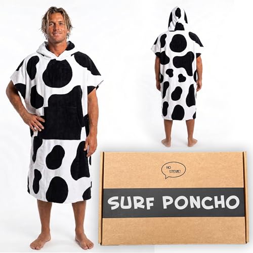 Cow Surf Poncho - Warm & Soft Changing Robe for Wetsuit - One Size