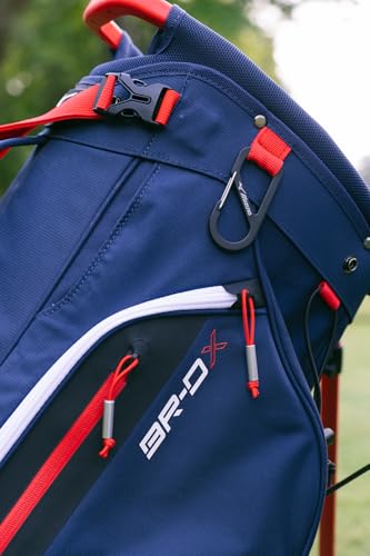 Mizuno BR-DX 14-Way Hybrid Golf Stand Bag Navy Red - Cart & Walking Support