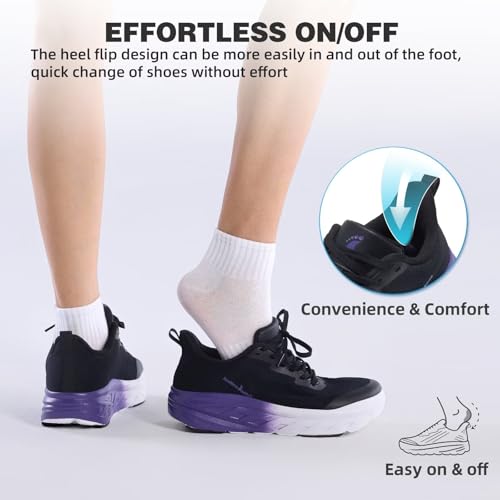 OrthoComfoot Women's Wide Orthopedic Diabetic Running Shoes 8.5K6 Black Purple