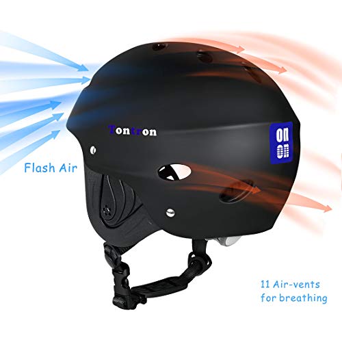 Matte Deep Black Adult Kayaking Wakeboarding Helmet - Large