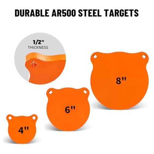 Highwild AR500 Steel Shooting Targets Combo Metal Gong Silhouette for