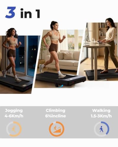 MJWW Smart Walking Pad Treadmill with Incline for Home & Office Workout