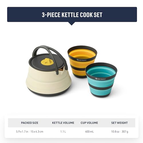 2-Person Collapsible Camping Kettle and Cups Set - Ultralight Space-Saving Cookware
