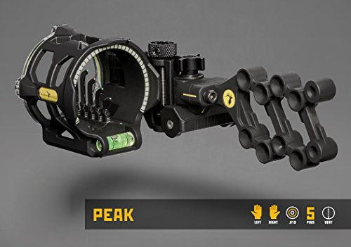 Trophy Ridge Peak 5 Pin Bow Sight - Vertical in-Line Technology, Tool