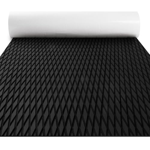 Black EVA Foam Marine Boat Decking Flooring 94" x 23" Diamond Pattern