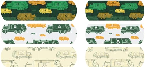 Kids & Toddlers Assorted Size Adhesive Bandages with Garbage Truck Designs - 48 Count